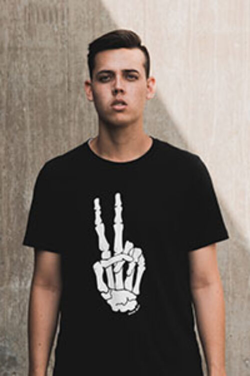 Coffee Printed Black Tshirt
