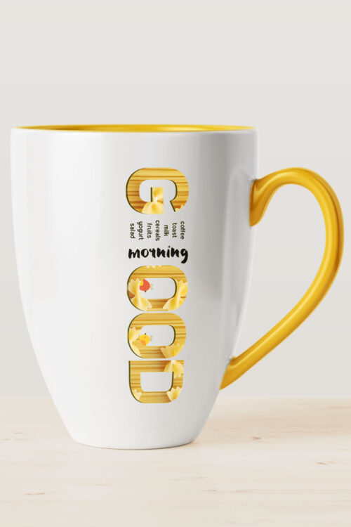 White Printed Coffee Mug